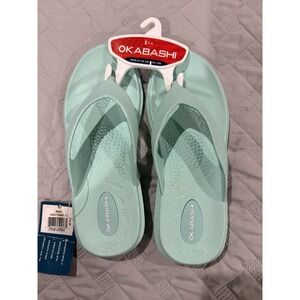 OKABASHI Women's Flip Flop Sandals Maui Sea Foam Small Size 5-6 New with Tags